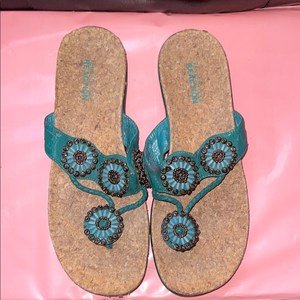 Kenneth Cole Reaction Blue Sandals with Bohemian Flair​